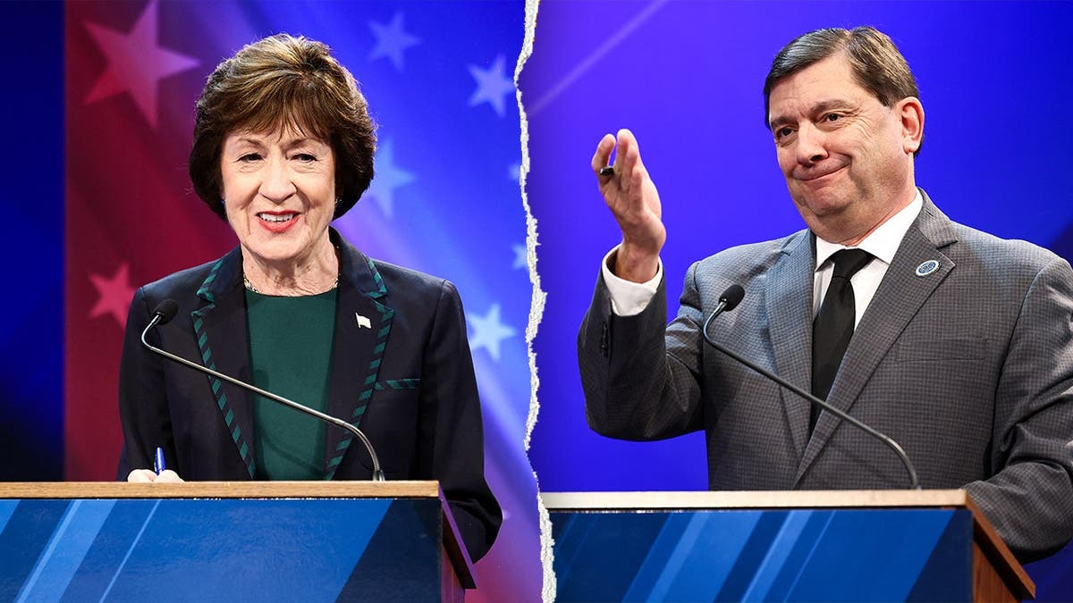 Susan Collins, left, pictured alongside Troy Jackson, right