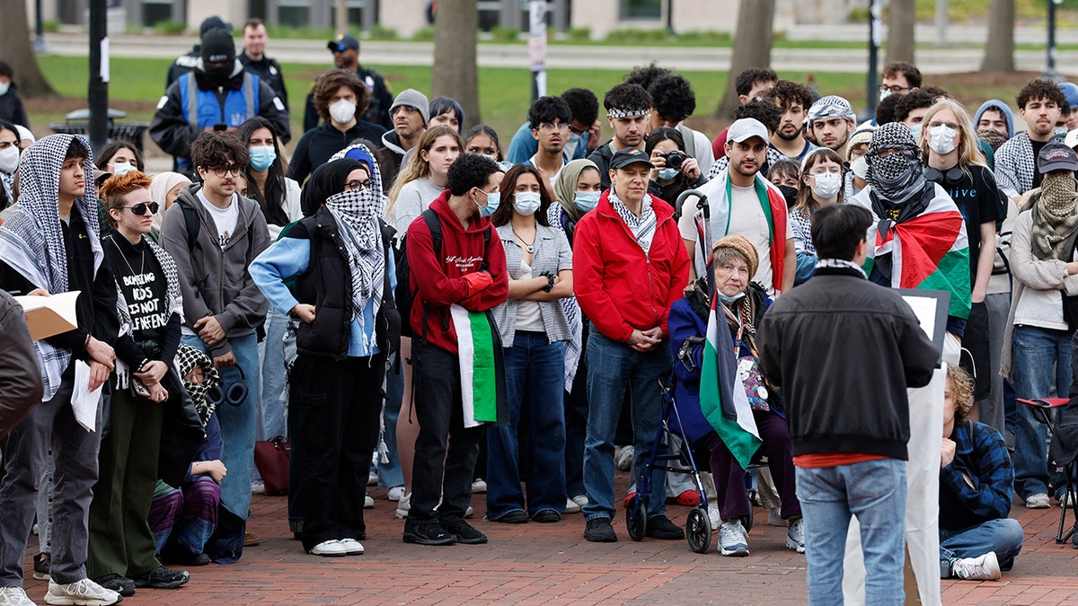 Anti-Israel demonstrators at University of Michigan