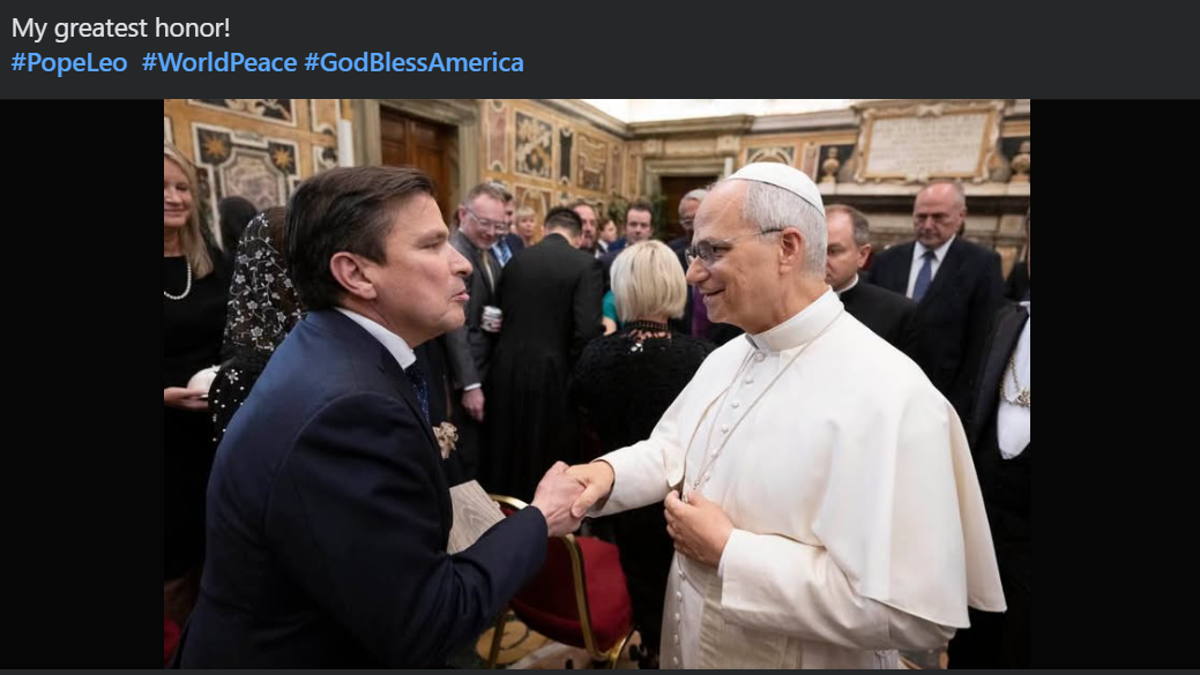 Rep. Vicente Gonzalez and Pope Leo XIV