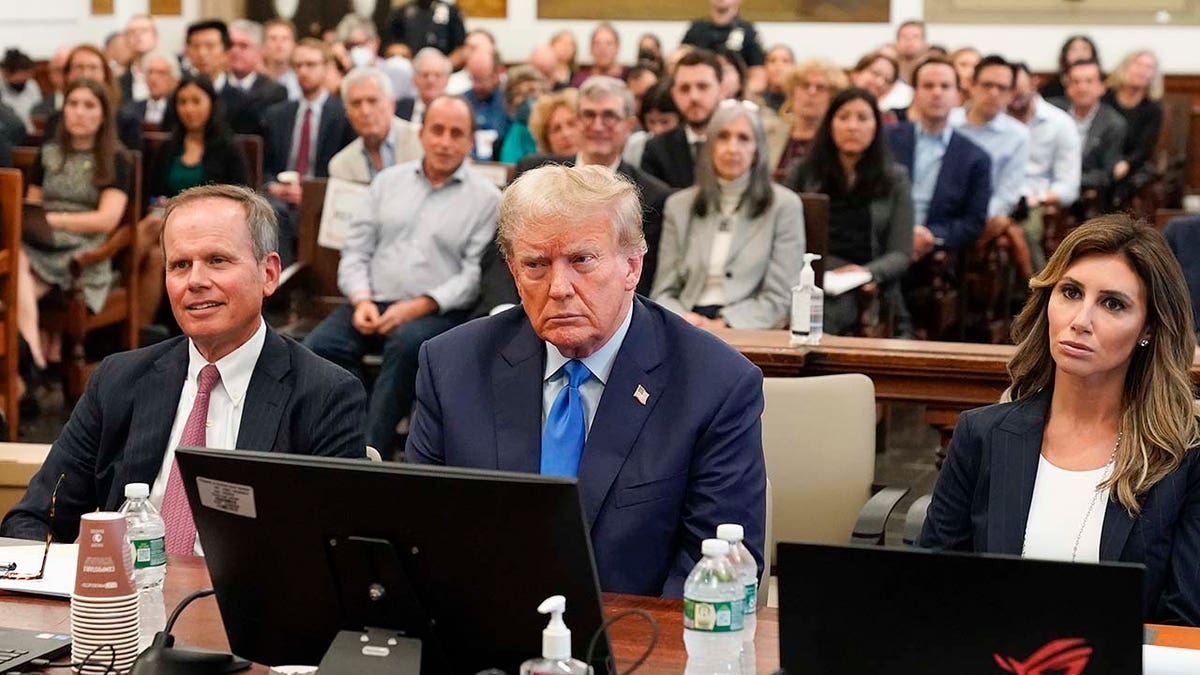 Former President Donald Trump sits in a New York courtroom