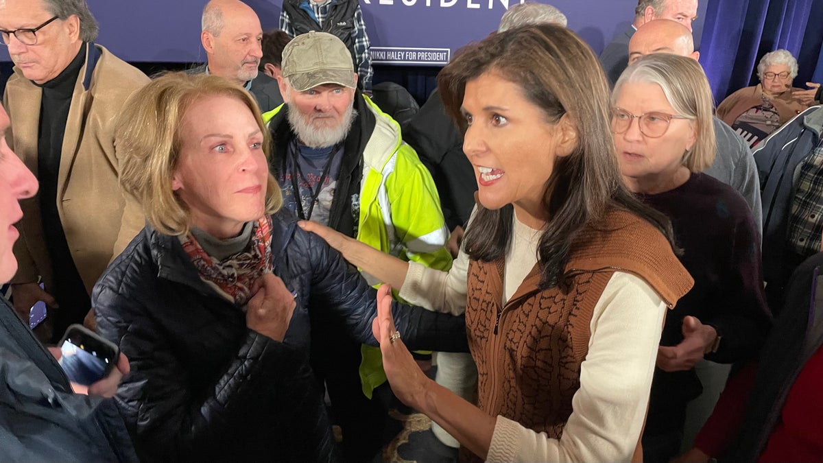 Nikki Haley at a town hall in New Hampshire