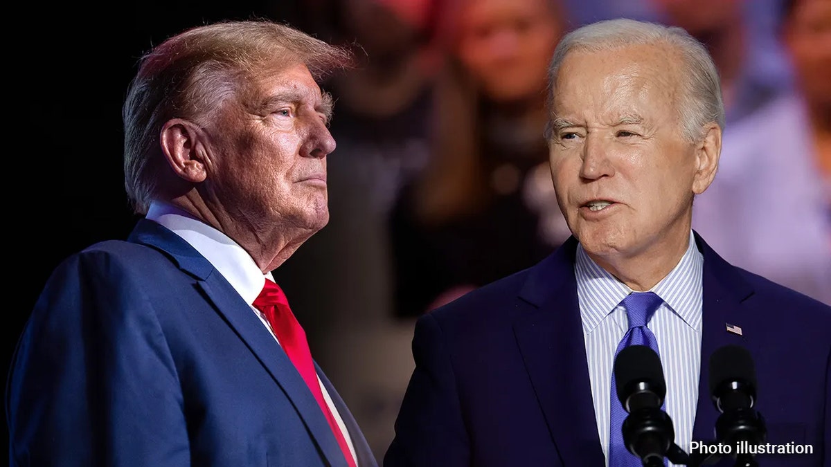 Former President Donald Trump, left, and President Joe Biden, right.