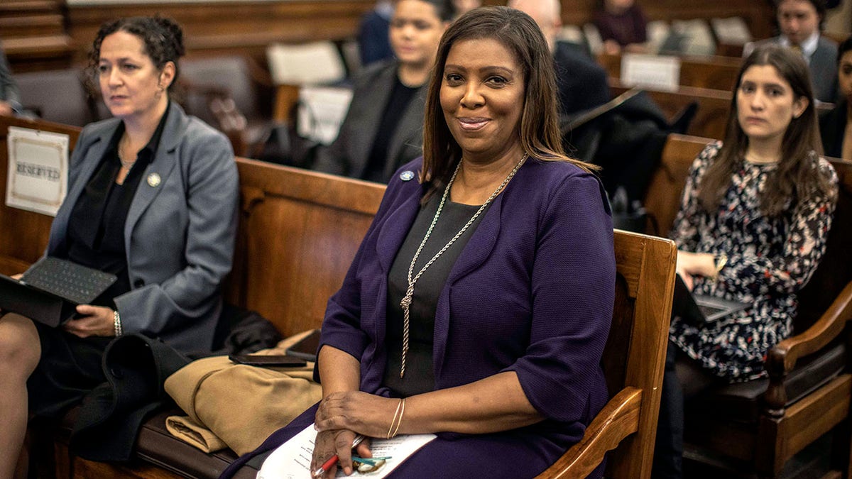 Letitia James sits in courtroom audience of Trump trial